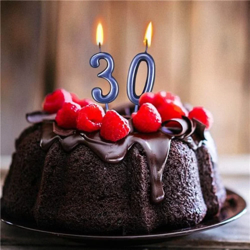 Blue Numeral Birthday Candles - Cake Numeric Candles Number 0 1 2 3 4 5 6 7 8 9